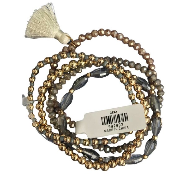 Francesca's Maeve Beaded Tassel Bracelet Set‎ - Picture 5 of 5